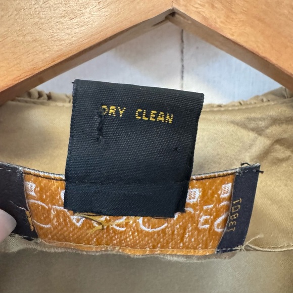 Vintage 90s Y2K Statement Collar Blouse Ruffle Shawl Top Sage Green Womens 4 - Picture 7 of 9